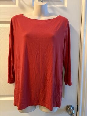 Ann Taylor Women's Boatneck Long Sleeve Top in Rose